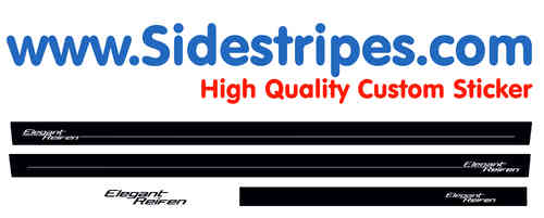Elegant Reifen Seitenstreifen Set Komplett + 2 B-Säulen Aufkleber 65X22cm  - N° 8451