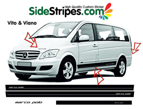 Mercedes Benz Vito & Viano Marco Polo Seitenstreifen Aufkleber Komplett Set N°.: 7673