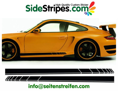 Porsche 911 Evo Seitenstreifen Aufkleber Dekor Set - Art. Nr.: 7788