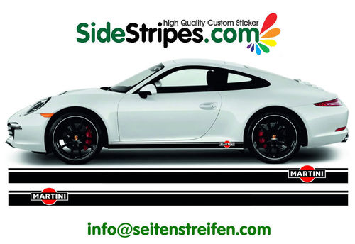 Porsche 911 Martini Racing Seitenstreifen Aufkleber Dekor Set - zwei Farbig - Art. Nr.: 7794