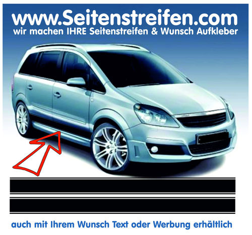 Opel Zafira Seitenstreifen Aufkleber Komplett Set Version N°2 - Art.Nr: 8459