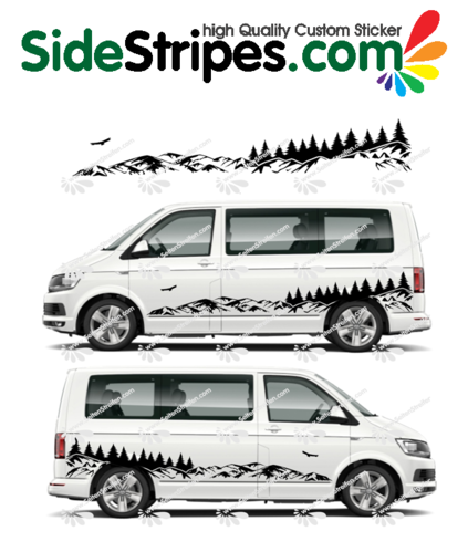 VW Bus T4 T5 T6  -  Mountains forest outdoor Edition Set - U2001
